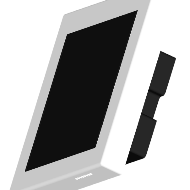 front-flush-frame-white-side view